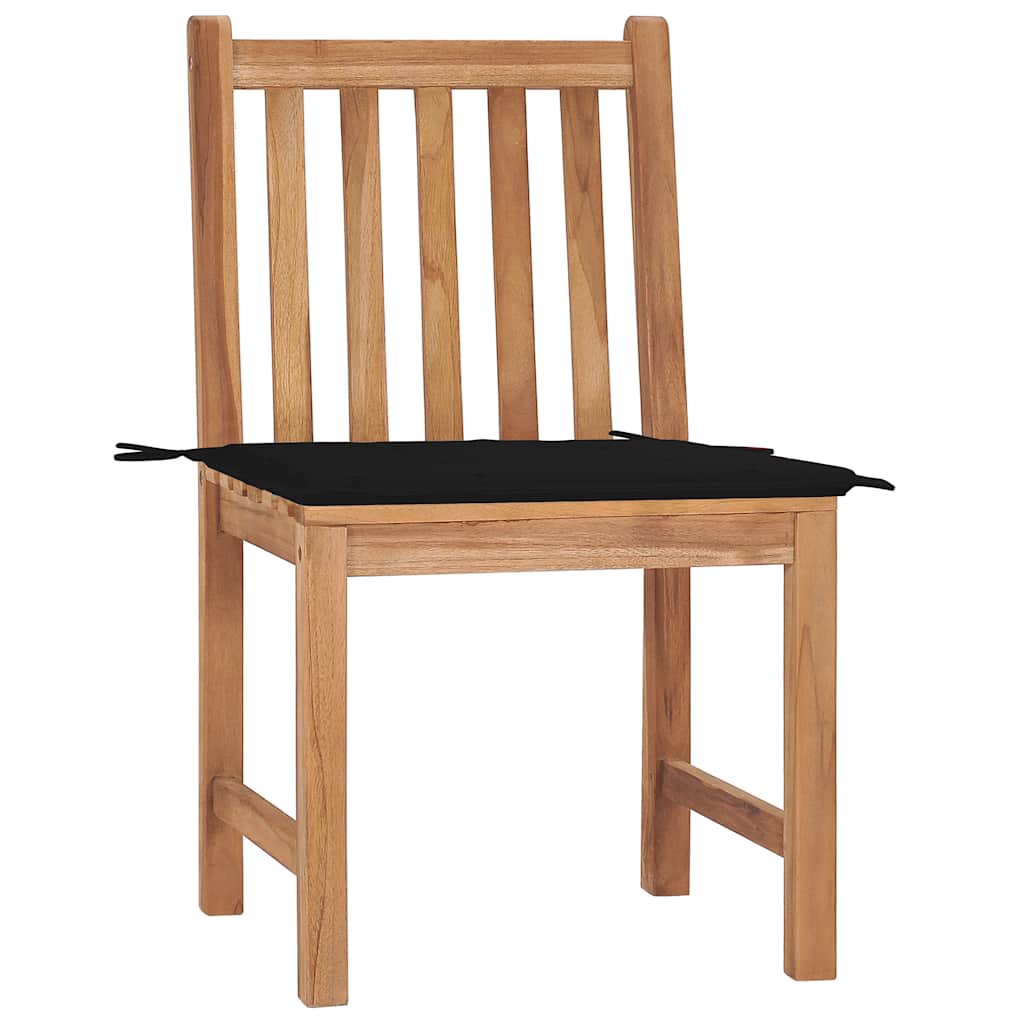 Garden Chairs 2 pcs with Cushions Solid Teak Wood