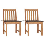 Garden Chairs 2 pcs with Cushions Solid Teak Wood