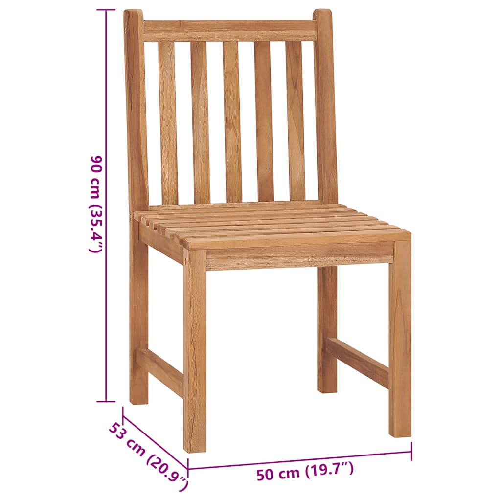 Garden Chairs 2 pcs with Cushions Solid Teak Wood