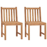 Garden Chairs 2 pcs with Cushions Solid Teak Wood - Side View