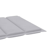 Sun Lounger with Grey Cushion Solid Teak Wood - Extra Image