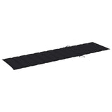 Sun Lounger with Black Cushion Solid Teak Wood - Extra Image