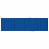 Sun Lounger with Royal Blue Cushion Solid Teak Wood