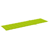 Sun Lounger with Bright Green Cushion Solid Teak Wood