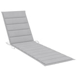Sun Lounger with Table and Cushion Solid Teak Wood - Close-Up Angle
