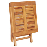 Sun Lounger with Table and Cushion Solid Teak Wood - Rear View