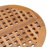 3 Piece Folding Outdoor Dining Set with Cushion Solid Wood Teak - Rear View