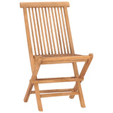 3 Piece Folding Outdoor Dining Set with Cushion Solid Wood Teak