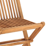 3 Piece Folding Outdoor Dining Set with Cushion Solid Wood Teak - 45-Degree Angle