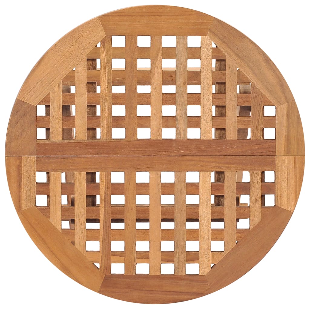 3 Piece Folding Outdoor Dining Set with Cushion Solid Wood Teak