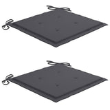 3 Piece Folding Outdoor Dining Set with Cushion Solid Wood Teak - Close-Up Angle