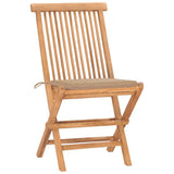 3 Piece Folding Outdoor Dining Set with Cushion Solid Wood Teak