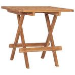 3 Piece Folding Outdoor Dining Set with Cushion Solid Teak Wood