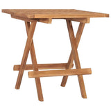 3 Piece Folding Outdoor Dining Set with Cushion Solid Teak Wood - Rear View