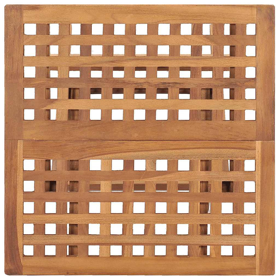 3 Piece Folding Outdoor Dining Set with Cushion Solid Teak Wood