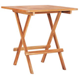 3 Piece Bistro Set with Grey Cushions Solid Teak Wood - Side View