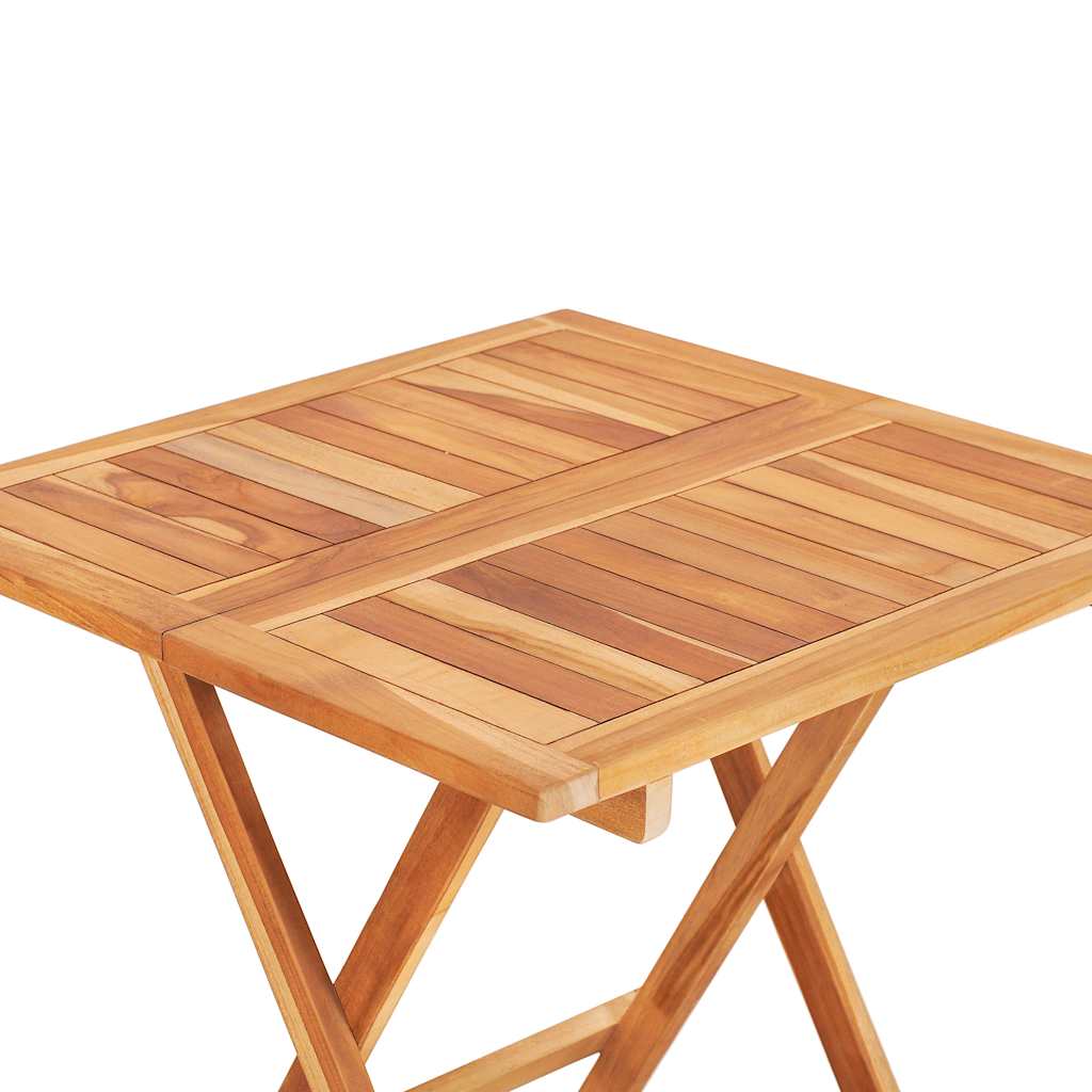 3 Piece Bistro Set with Grey Cushions Solid Teak Wood