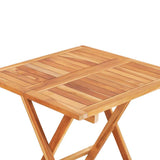 3 Piece Bistro Set with Grey Cushions Solid Teak Wood