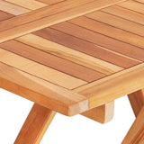 3 Piece Bistro Set with Grey Cushions Solid Teak Wood