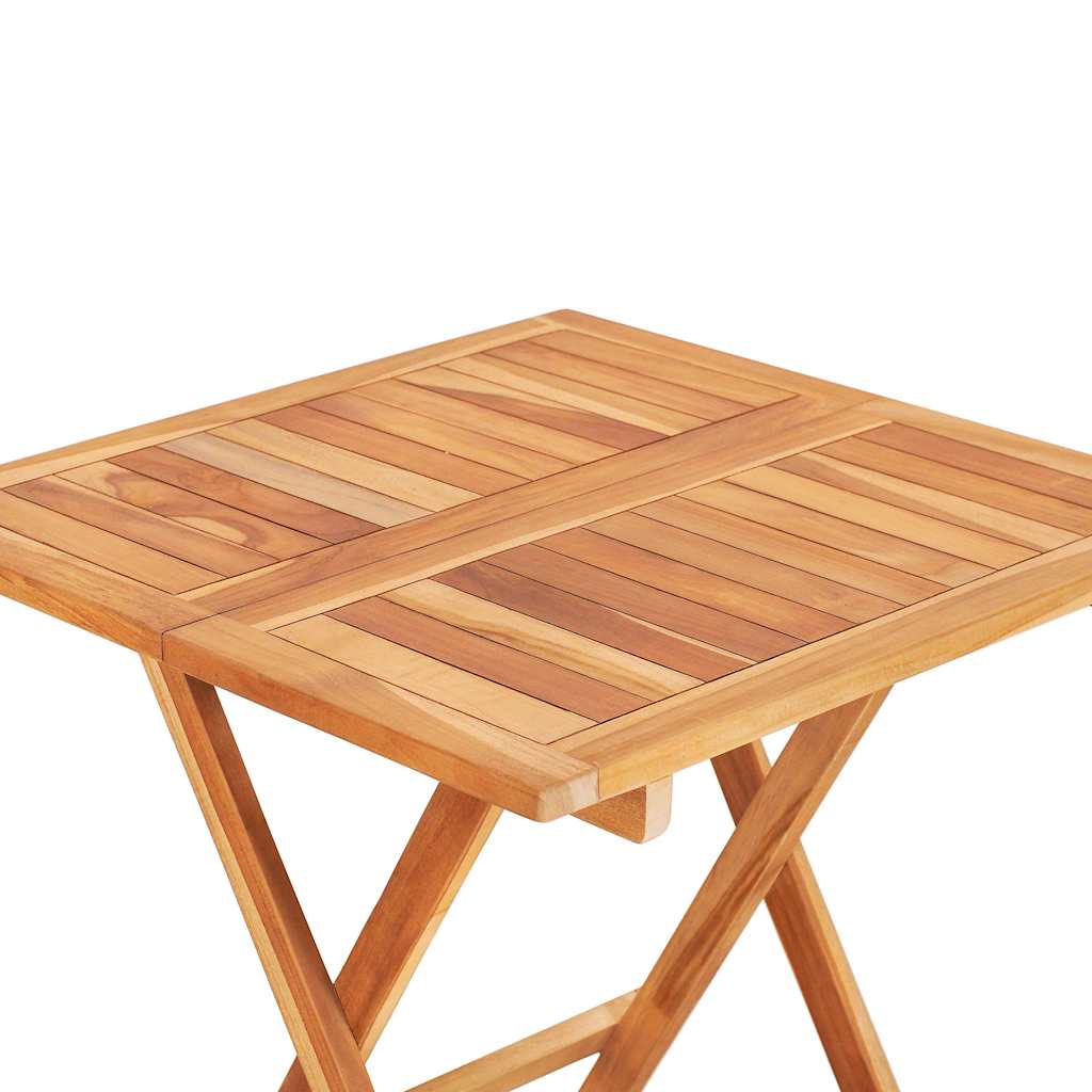 3 Piece Bistro Set with Beige Cushions Solid Teak Wood