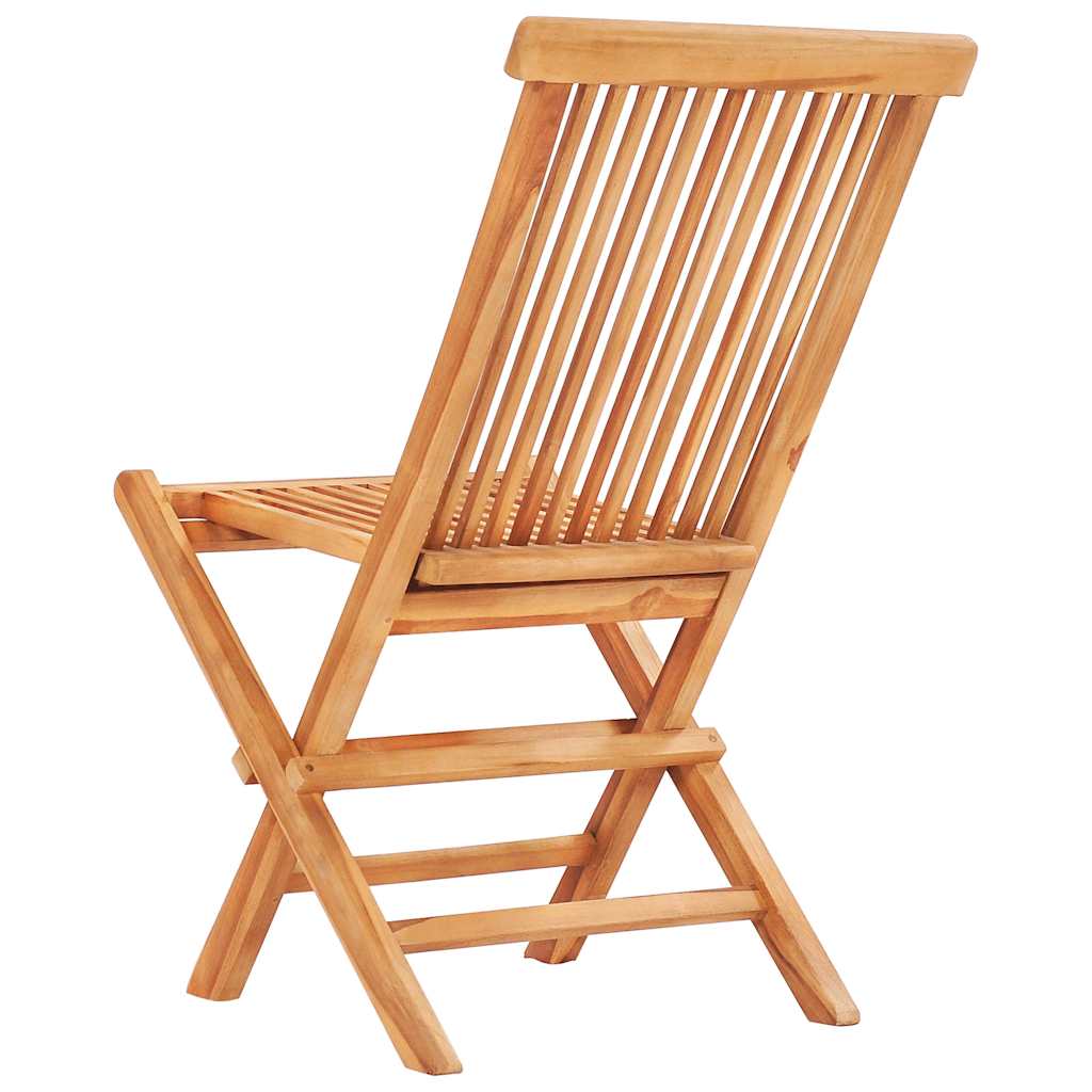 3 Piece Bistro Set with Beige Cushions Solid Teak Wood