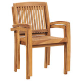 Garden Chairs 2 pcs with Taupe Cushions Solid Teak Wood - Side View
