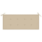 Stacking Garden Bench with Cushion 128.5 cm Solid Teak Wood