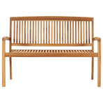 Stacking Garden Bench with Cushion 128.5 cm Solid Teak Wood