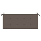 Stacking Garden Bench with Cushion 128.5 cm Solid Teak Wood - 45-Degree Angle
