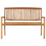 Stacking Garden Bench with Cushion 128,5 cm Solid Teak Wood
