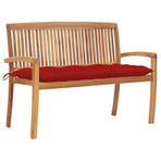 Stacking Garden Bench with Cushion 128,5 cm Solid Teak Wood