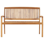 Stacking Garden Bench with Cushion 128,5 cm Solid Teak Wood