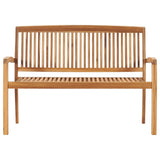 Stacking Garden Bench with Cushion 128.5 cm Solid Teak Wood