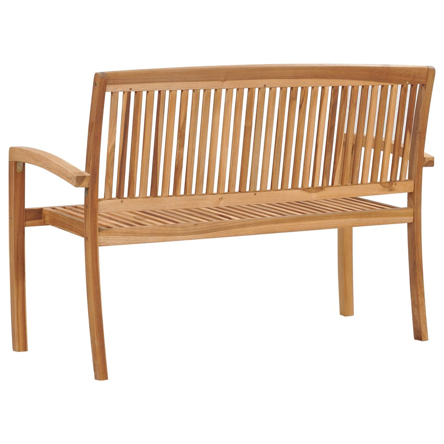 Stacking Garden Bench with Cushion 128,5 cm Solid Teak Wood