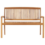 Stacking Garden Bench with Cushion 128,5 cm Solid Teak Wood