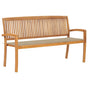 Stacking Garden Bench with Cushion 159 cm Solid Teak Wood