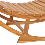 Rocking Sun Lounger with Cushion Solid Teak Wood - Side View