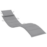 Rocking Sun Lounger with Cushion Solid Teak Wood - 45-Degree Angle