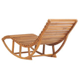 Rocking Sun Lounger with Cushion Solid Teak Wood - Side View