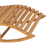 Rocking Sun Lounger with Cushion Solid Teak Wood - Top-Down View