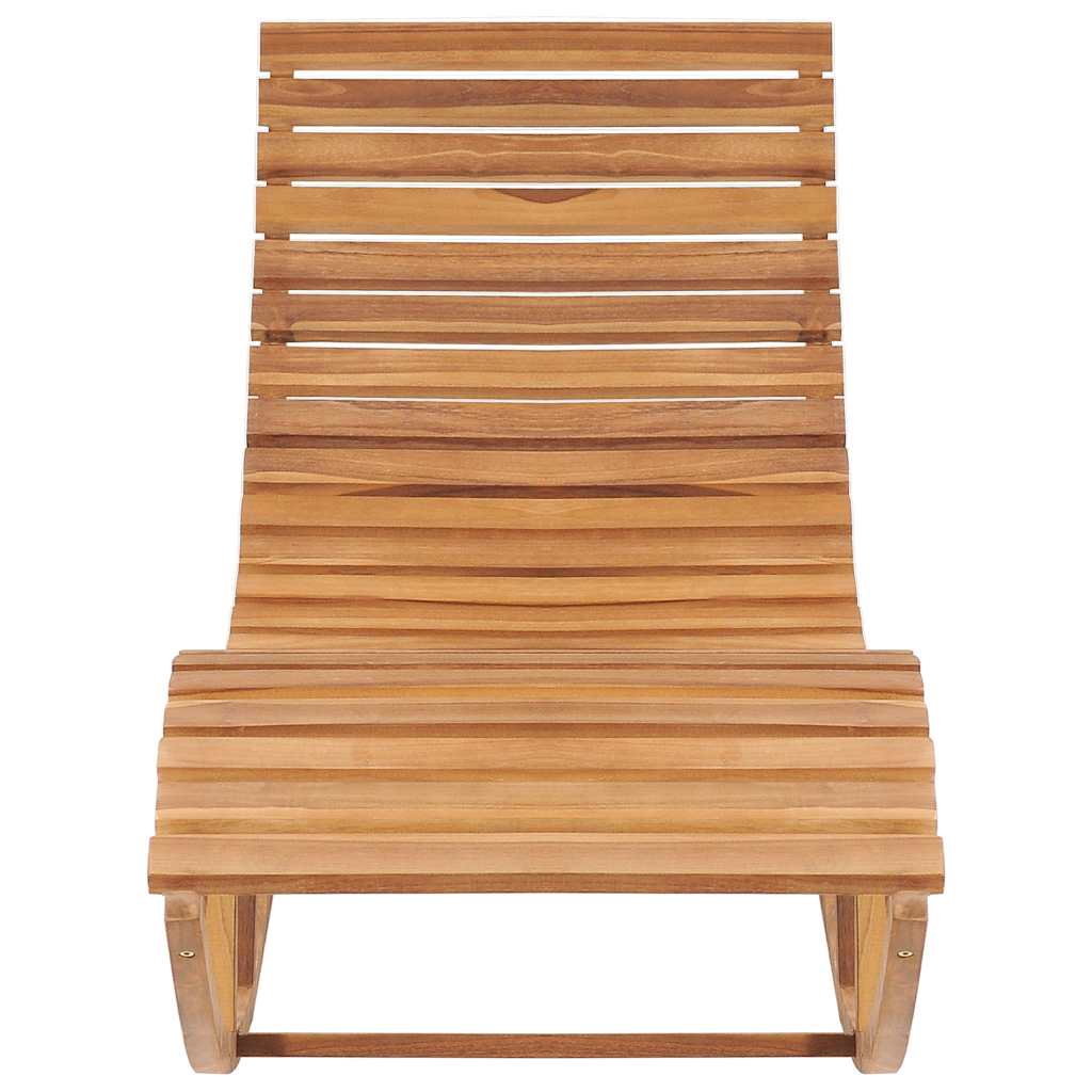 Rocking Sun Lounger with Cushion Solid Teak Wood