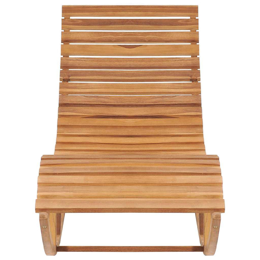 Rocking Sun Lounger with Cushion Solid Teak Wood