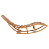 Rocking Sun Lounger with Cushion Solid Teak Wood - Top-Down View