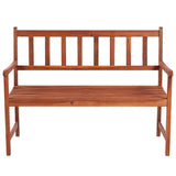 Garden Bench with Cushion 120 cm Solid Acacia Wood - Side View