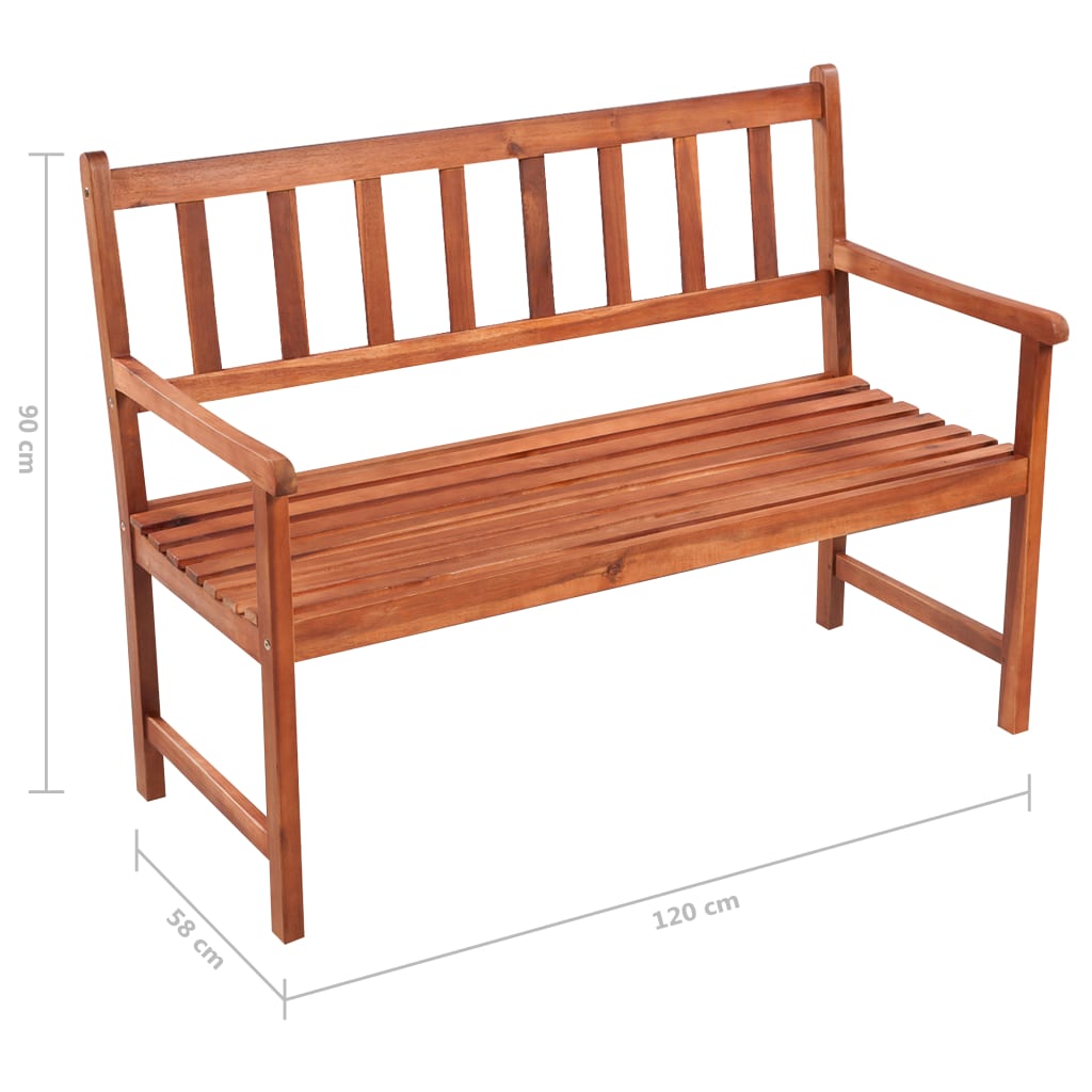 Garden Bench with Cushion 120 cm Solid Acacia Wood