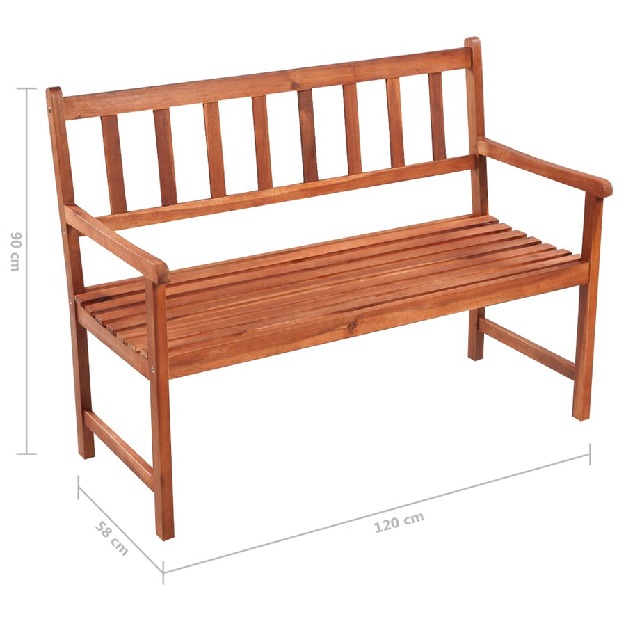 Garden Bench with Cushion 120 cm Solid Acacia Wood