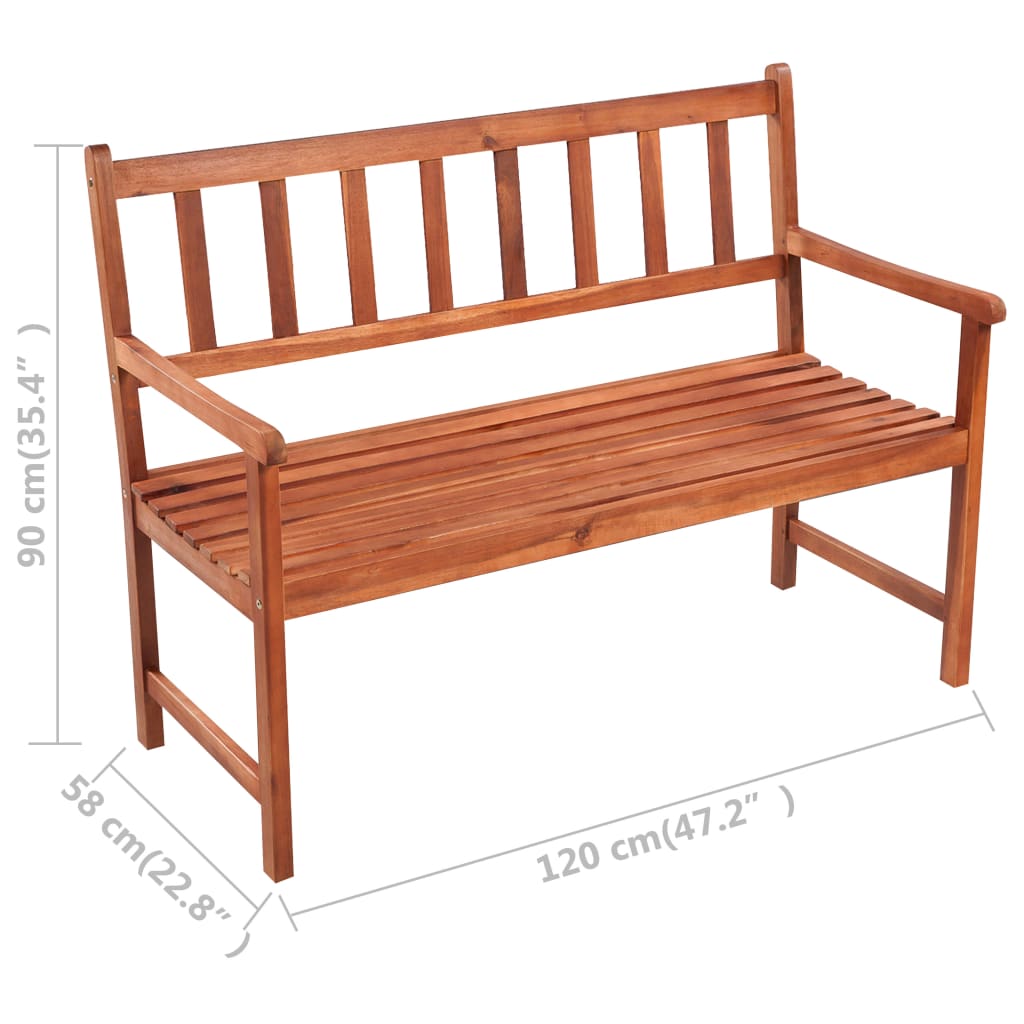 Garden Bench with Cushion 120 cm Solid Acacia Wood