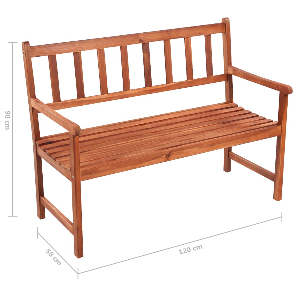 Garden Bench with Cushion 120 cm Solid Acacia Wood