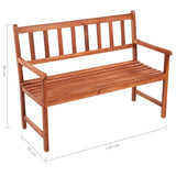 Garden Bench with Cushion 120 cm Solid Acacia Wood