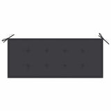 Folding Garden Bench with Cushion 118 cm Bamboo - Rear View